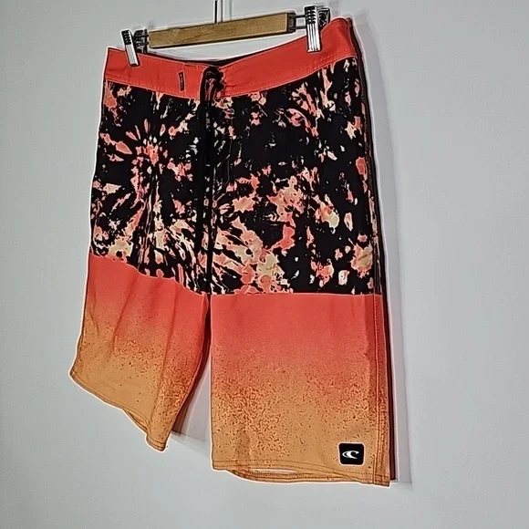 O'Neil size 34" orange and black swim shorts - Picture 2 of 6